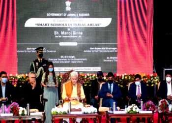 J&K LG Manoj Sinha launching the project for transforming 200 schools into Smart Schools