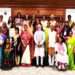 Prime Minister Narendra Modi and Women and Child Development Minister Smriti Irani with Nari Shakti Puraskar winners