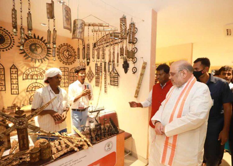 Union Home Minister Amit Shah at the exhibition during the inauguration of NTRI in New Delhi