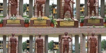 The Indian Tribal News | Statues of tribal freedom fighters from eight Northeastern States in Amrit Udyan in Guwahati