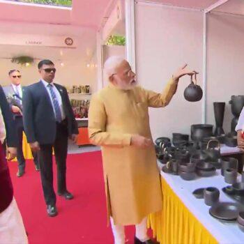 Aadi Mahotsav - PM At A Stall in Aadi Mahotsav