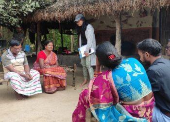 Shooting Of Santhali Film Sacred Gulochi In Progress, Suryamani Hansdah On Charpoy