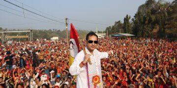 Former Royal And Tipra Motha Chief Pradyot Debbarman At A Rally