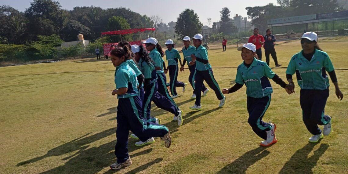 Odisha's Women's Cricket Team For The Visually Impaired Entering The Ground Before A Match