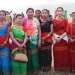 A Group Of Women From Tiwa Community, A Tribe Residing In Nagaon & Morigaon) Dressed Up To Sing Harvest Songs On Agricultural Land
