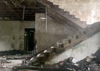 Union Minister's Charred House After Being Set Ablaze